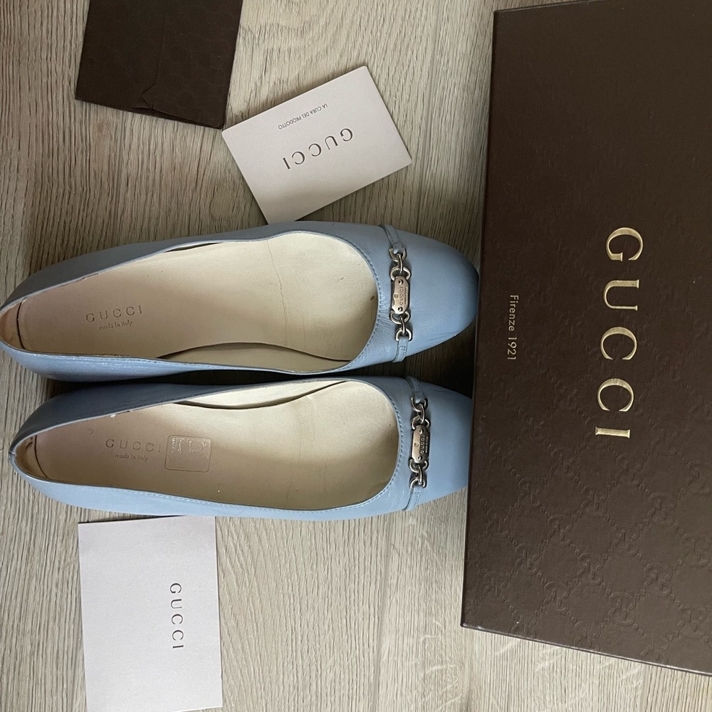 GUcci Flats Nappa Steve in Cloudy blue